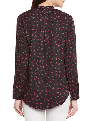 black printed crepe regular shirt - 12780097 - Standard Image - 3