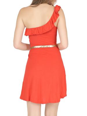 orange viscose dress - 12783639 - Standard Image - 3