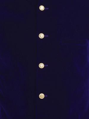 blue velvet nehru jacket - 12787119 - Standard Image - 3