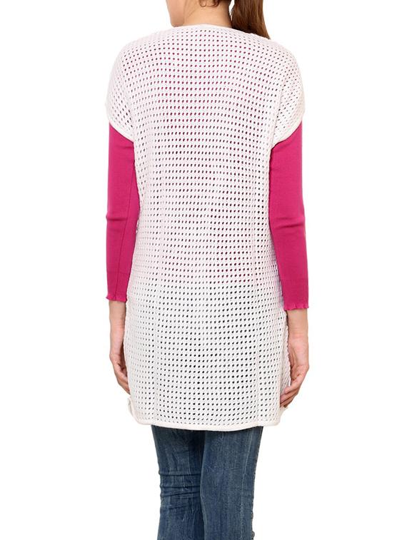 white acrylic sleeveless shrug - 12789315 - Zoom Image - 3