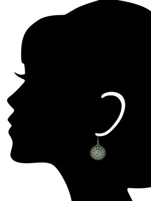 multi colored metal drop earrings - 12790474 - Standard Image - 3