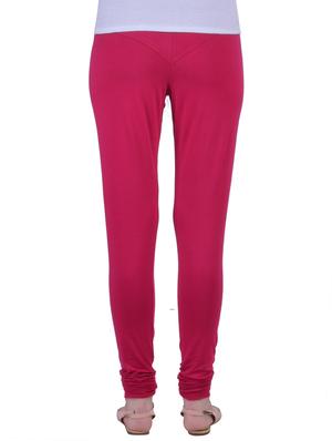 pink cotton lycra ankle length legging - 12792205 - Standard Image - 3