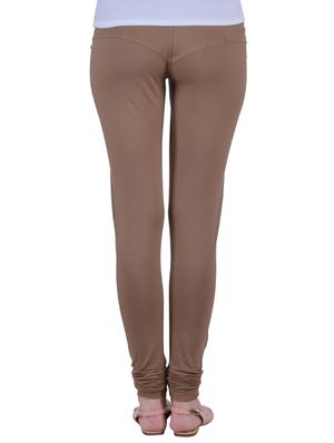 brown cotton lycra full length legging - 12792223 - Standard Image - 3