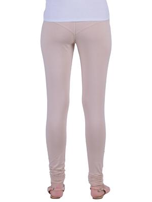 beige cotton lycra full length legging - 12792239 - Standard Image - 3