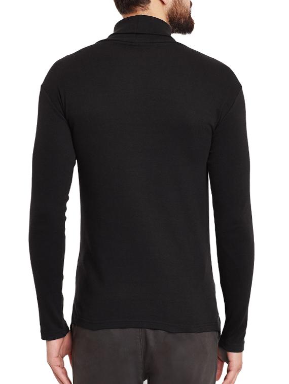 black cotton blend striped t-shirt - 12801097 - Zoom Image - 3