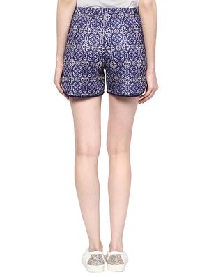 blue printed cotton shorts - 12802493 - Standard Image - 3