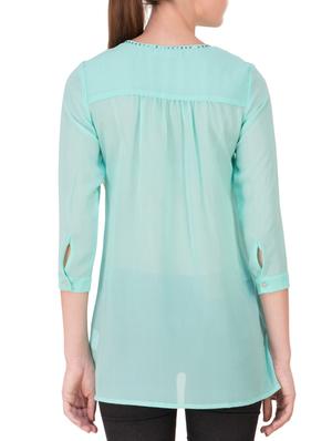 embellished solid tunic - 12806599 - Standard Image - 3