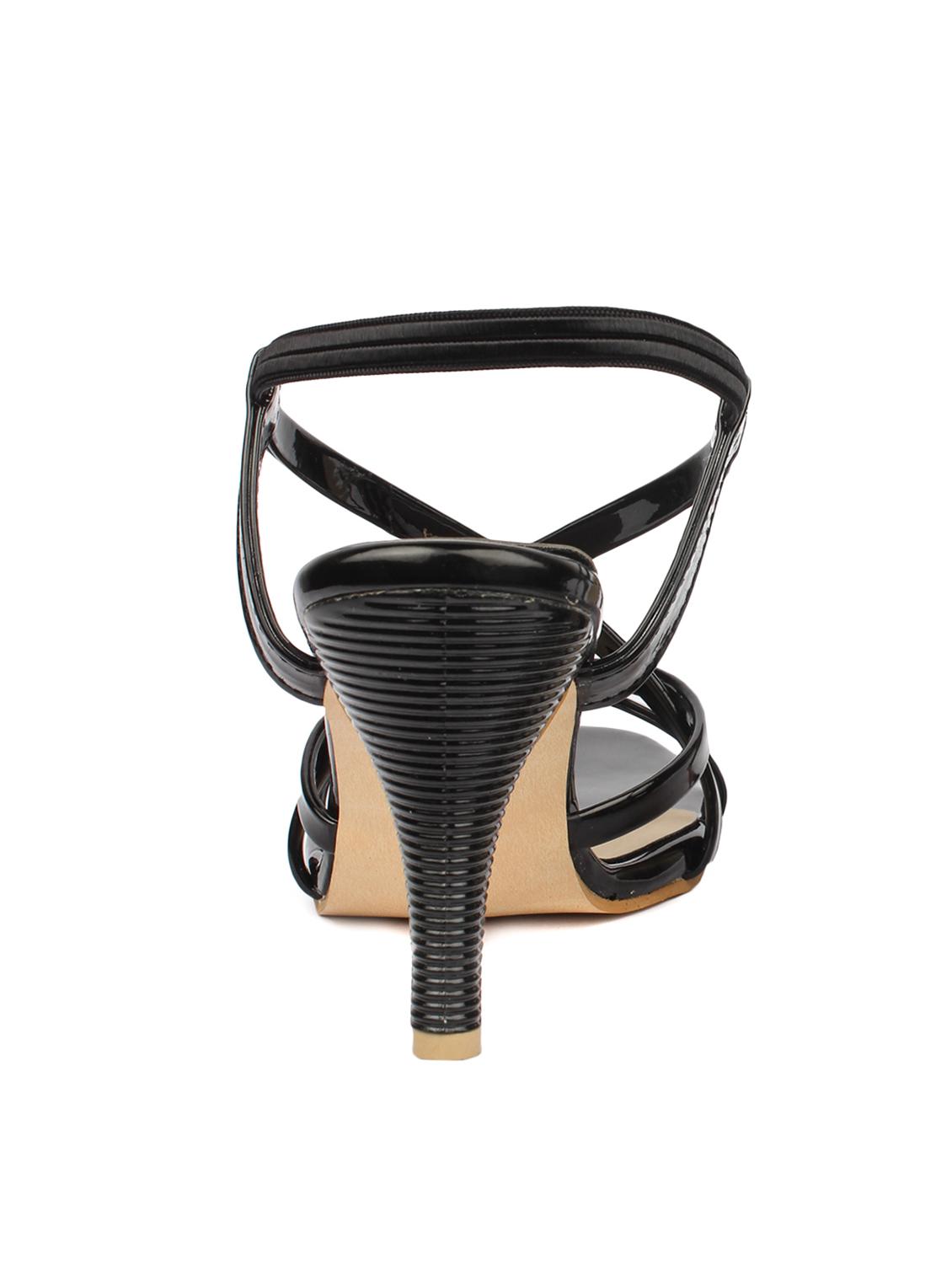 black leatherette back strap sandals - 12815844 - Zoom Image - 3