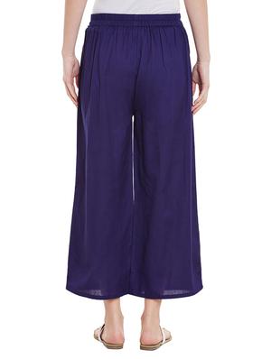 blue cotton palazzo - 12821786 - Standard Image - 3