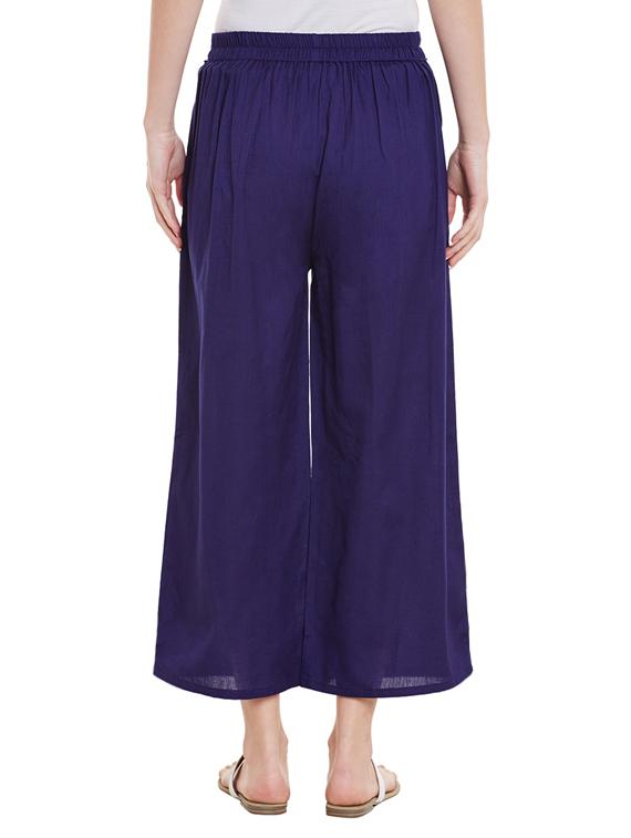 blue cotton palazzo - 12821786 - Zoom Image - 3