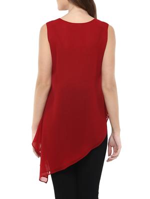 v-neck asymmetric top - 12822837 - Standard Image - 3
