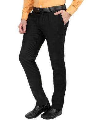 black set of 2 polyester flat front trousers formal trouser - 12823771 - Standard Image - 3