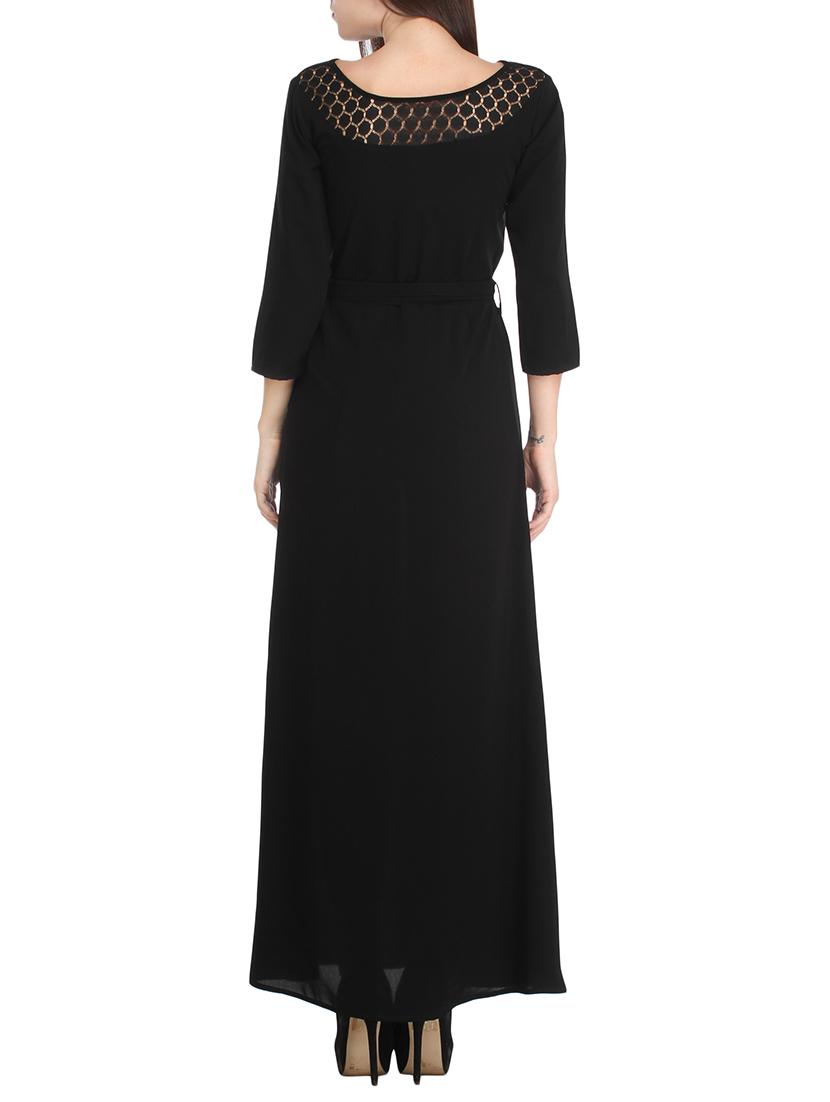 tie knot front laced panel maxi dress - 12827160 - Zoom Image - 3