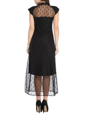 keyhole neck laced a-line dress - 12827161 - Standard Image - 3