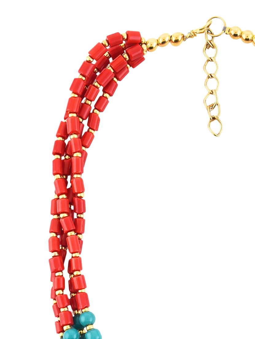 red metal long necklace - 12828318 - Zoom Image - 3