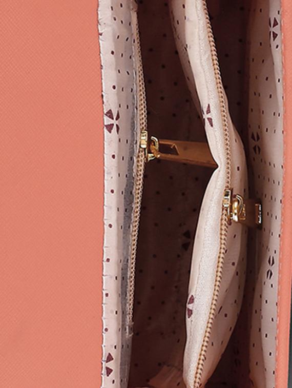 pink synthetic leather sling bag - 12829989 - Zoom Image - 3