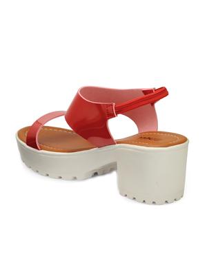 red patent leather platforms sandals - 12831483 - Standard Image - 3