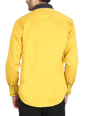 yellow cotton casual shirt - 12844153 - Standard Image - 3