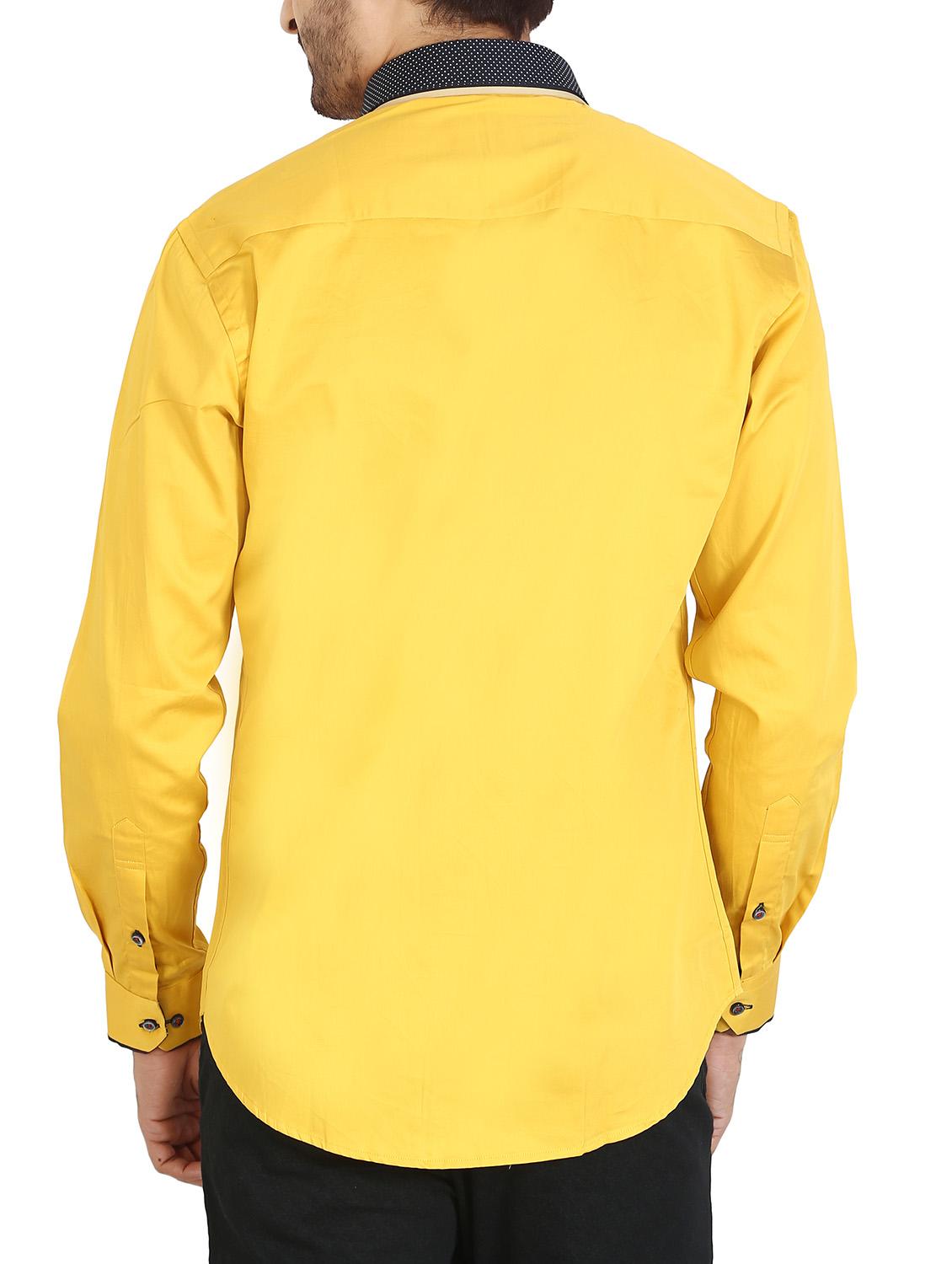 yellow cotton casual shirt - 12844153 - Zoom Image - 3