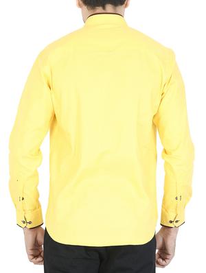 yellow cotton casual shirt - 12844161 - Standard Image - 3