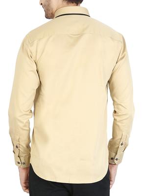 beige cotton casual shirt - 12844170 - Standard Image - 3