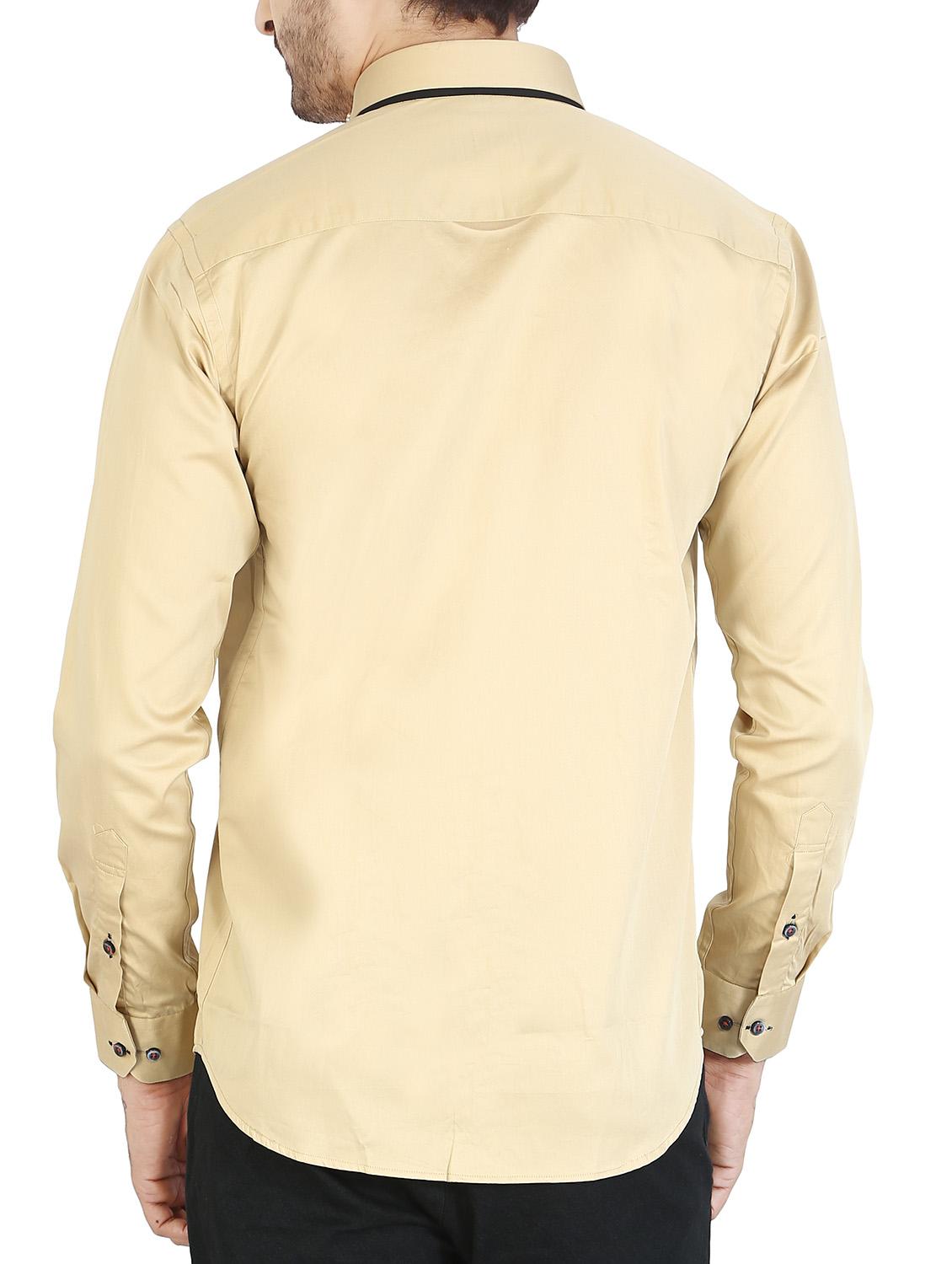 beige cotton casual shirt - 12844170 - Zoom Image - 3