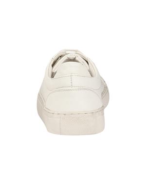 white leatherette lace up sneaker - 12845012 - Standard Image - 3