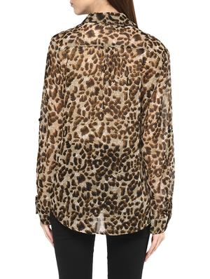 brown animal printed georgette regular shirt - 12846870 - Standard Image - 3