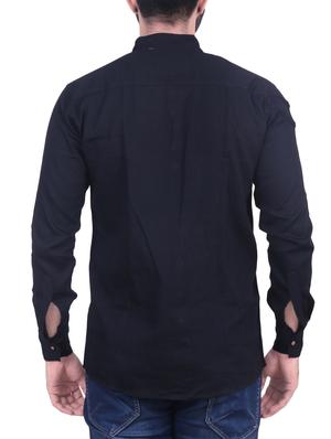 black cotton casual shirt - 12850315 - Standard Image - 3