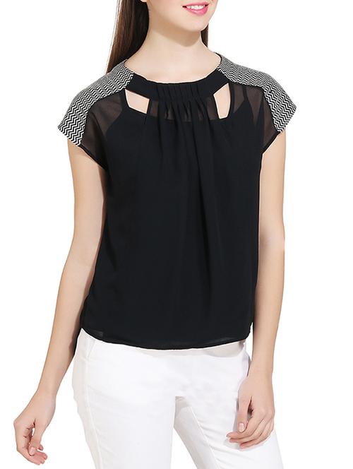 black georgette regular top - 12860042 - Very Small Image - 1