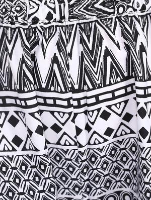 aztec print black & white crepe palazzo - 12866148 - Standard Image - 3
