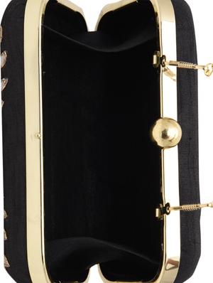 black embellished polyester box clutch - 1286760 - Standard Image - 3