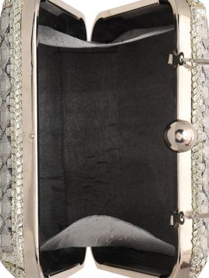 silver polyester mirror work box clutch - 1286762 - Standard Image - 3
