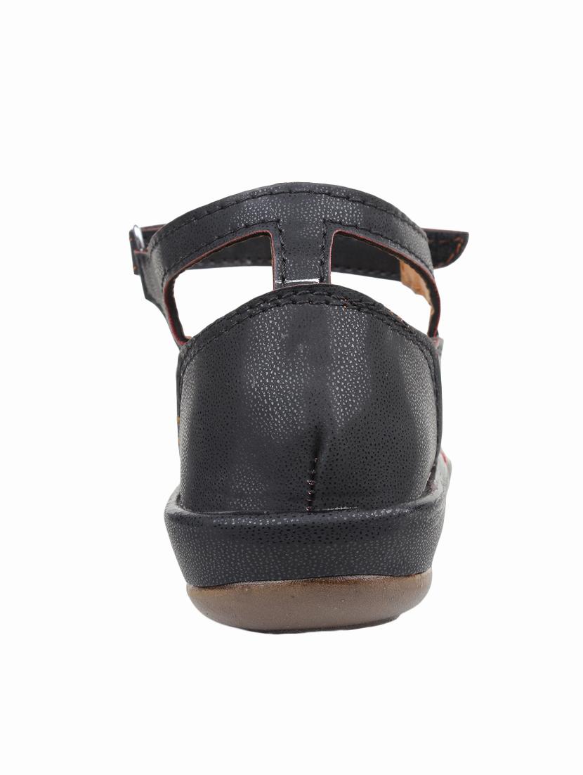 black leatherette ankle strap sandals - 12879224 - Zoom Image - 3