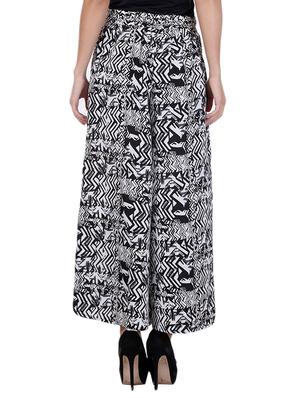 black printed crepe palazzo - 12880205 - Standard Image - 3
