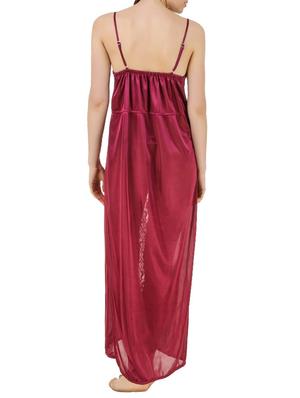 maroon satin gown - 12894772 - Standard Image - 3