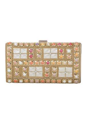 multi colored metal clutch - 12895098 - Standard Image - 6