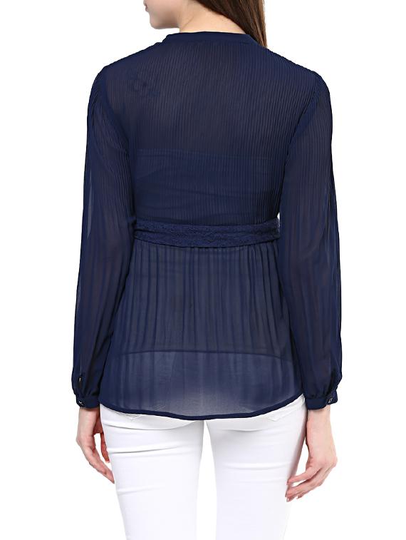 accordion pleat belted top - 12900540 - Zoom Image - 3