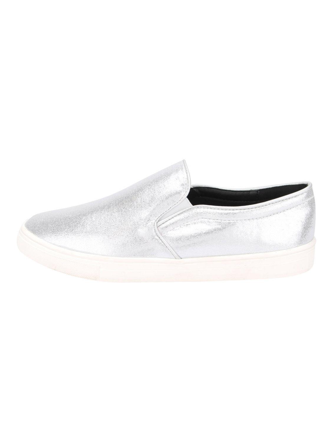 silver leather plimsolls casual shoes - 12904303 - Zoom Image - 3