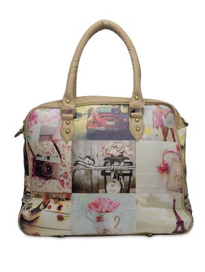 multicolored printed faux leather handbag - 1290608 - Standard Image - 3