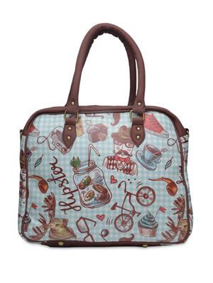 brown printed faux leather laptop bag - 1290609 - Standard Image - 3