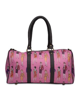 pink printed faux leather duffel bag - 1290611 - Standard Image - 3