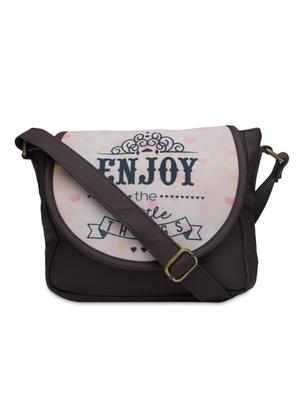 dark brown faux leather sling bag - 1290614 - Standard Image - 6