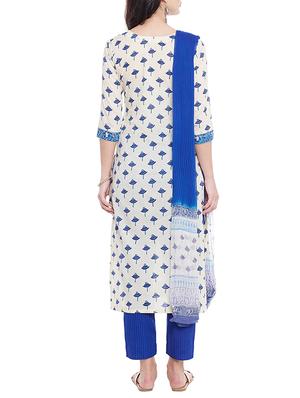 printed unstitched pant suit - 12907228 - Standard Image - 3