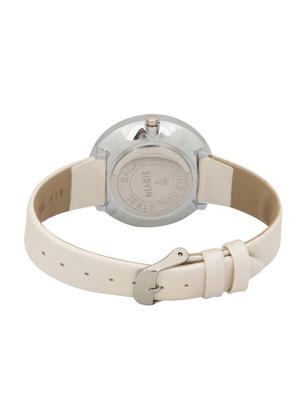 WHITE LEATHER STRAP ANALOG WATCH - 12907817 - Standard Image - 3