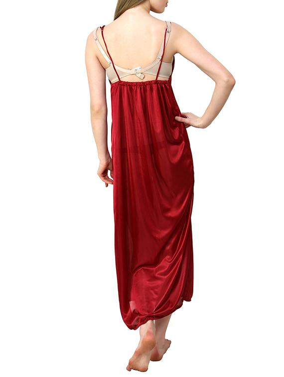 red satin gown set - 12909832 - Zoom Image - 3