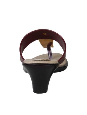 maroon leatherette sandals - 12911323 - Standard Image - 3