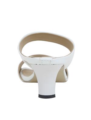 white leatherette slip on sandals - 12917425 - Standard Image - 3