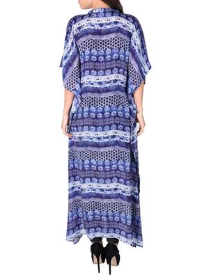 blue printed viscose kaftan - 12920226 - Standard Image - 3