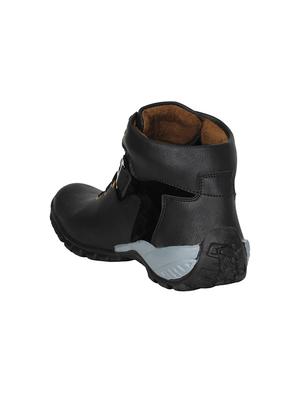 black leatherette low ankle boot - 12922697 - Standard Image - 3